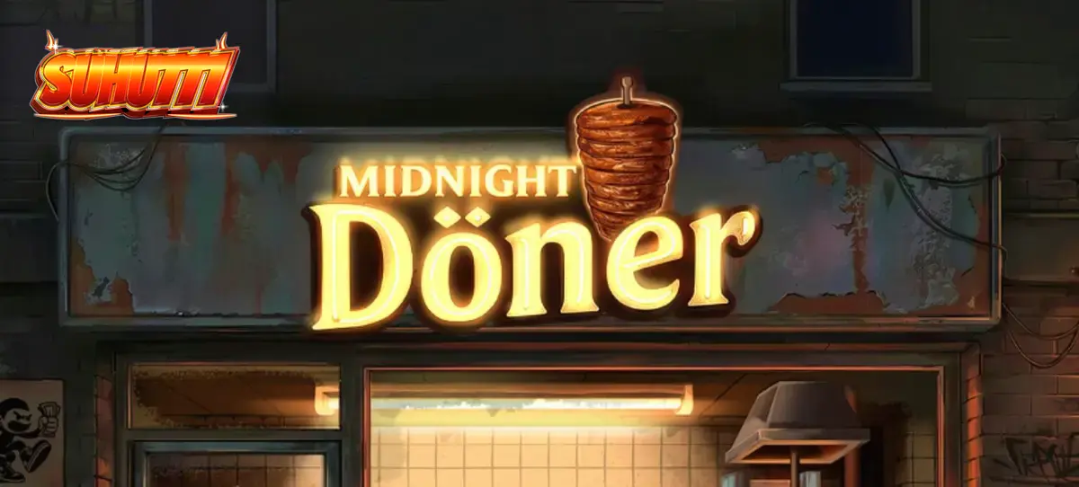 Tampilan visual slot Midnight Doner dengan tema kedai makanan